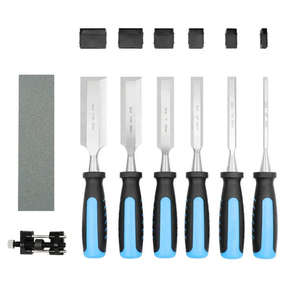 Juego de 8 cinceles de acero industriales para tallado de madera con guía de afilado, piedra de afilar y estuche de almacenamiento, puntas en V de 1/4"-1-1/2", para bricolaje - Product Image 2