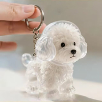 Boîte de rangement transparente en acrylique écologique en forme de chiot mignon pour poils d'animaux, accessoire créatif pour vêtements et pendentifs pour animaux de compagnie