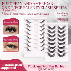Pestañas Postizas de Visón Sintético con Alas Hechas a Mano, Pestañas Postizas de Pelo Natural, Maquillaje de Ojos de Gato/Zorro |   Efecto <span class=keywords><strong>3D</strong></span> de Ojos Dramáticos con Tira Completa - Product Image 3
