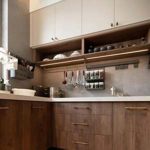 ตู้ครัวสไตล์ยุโรปสมัยใหม่ เฟอร์นิเจอร์ครัวขนาดเล็ก ท็อปเคาน์เตอร์ลายหินอ่อน ลิ้นชักแบบมีตะกร้า อุปกรณ์เสริม - Product Image 4