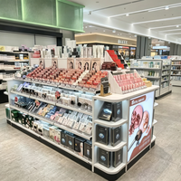 Étagère de présentation de rouges à lèvres Black Island Gondola pour magasin de cosmétiques, présentoir de maquillage personnalisé pour boutique de beauté et commerce de détail