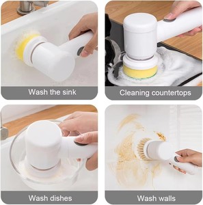 Brosse <span class=keywords><strong>de</strong></span> nettoyage électrique rotative sans fil rechargeable pour sols, voitures, bacs, carreaux, cuisine et douche - Product Image 6