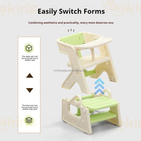 VSUCH Chaise haute en plastique détachable 3-en-1 pour enfants Design moderne Pliable et caractéristique de sécurité pour l'apprentissage des tout-petits à manger