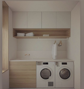 Muebles de Lavandería de Diseño Contemporáneo y Simple con Lavabo y Cesta - Product Image 4