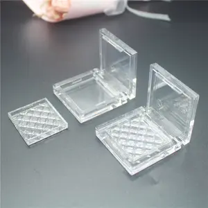 正方形の透明なシングルアイシャドウボックスブラッシュボックスプラスチックプレート付き高光沢ボックス
