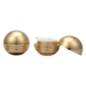 Skincare packaging plastic container sphere plastic ball container private label engraved fancy 1oz cosmetic cream acrylic jar