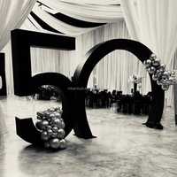 Arche géante en acrylique noire avec LED pour fête d'anniversaire NIKA, grand chiffre 40, toile de fond pour décorations d'anniversaire