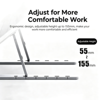 Support de refroidissement pour ordinateur portable ABS amélioré 2026 N3, réglable en hauteur, support vertical portable pour ordinateur portable