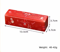 Bâton de beurre rouge de Noël, moelleux, avec des motifs imprimés de Noël