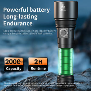 مصباح غوص DL01 أسود من سبائك الألومنيوم الصناعية مقاوم للماء بمعيار IP68 لعمق 100 متر، بقوة 1400 لومن مع مصباح <span class=keywords><strong>LED</strong></span> P50 وبطارية 18650 - Product Image 6