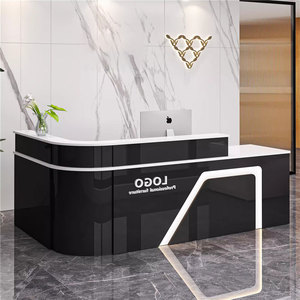 Comptoir de réception au design artistique irrégulier et créatif pour hall de centre culturel et artistique - Product Image 1