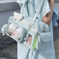 Tas Wanita Model Terbaru Langsung dari Pabrik, PVC Transparan Besar, Banyak Kantong, Tali Selempang Dapat Disesuaikan, Kantong Samping Awet, Ritsleting Tahan Air
