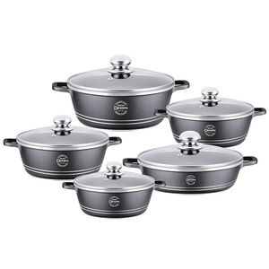Royal Dessini Cookware Set 5-Piece Non-Stick Aluminum <b>Pots</b> With Lids For Stovetop And Oven Use - Product Image 1