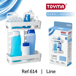 Toyma Double Shelf White Plastic <b>Bath</b> <b>Storage</b> Organizer Ref 614 Line - Product Image 1