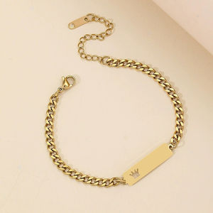 Bracelet personnalisé avec nom, de bonne qualité, étoile, couronne, mignon, en acier inoxydable, chaîne de bracelet - Product Image 6