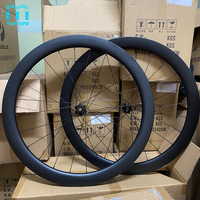 Set Roda Sepeda Jalan Raya Rem Cakram SeeMore Disc Brake Carbon Wheelset 35/38/40/77mm Serat Karbon Roda Balap Jalan Raya 1423 Aero Flat Spoke Carbon Rim Set