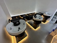 Werkspreis professioneller Haarschwäsche-Massagestuhl Spa-Kopf-Wassertherapie Shampoobett mit Dampfer Salonmöbel modern