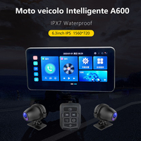 Navegador para Motocicleta de 7 Pulgadas, Personalizado OEM, Monitor de Radio para Auto con Carplay y Android Auto de 6.3 Pulgadas, Compatible con Actualizaciones de Software