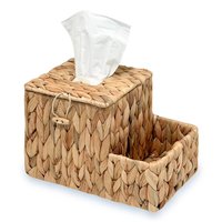 Boîte à mouchoirs en jacinthe d'eau tressée avec couvercle en rotin, boîte à papier hygiénique pour salon domestique, rangement pour distributeur de papier