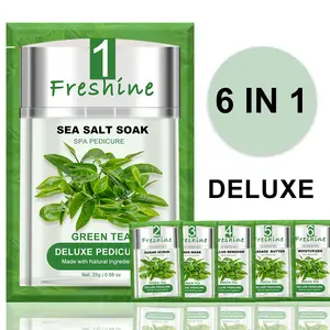 Produtos de Pedicure Deluxe Spa Pé Profissional Mergulhe Pedi Em Uma Caixa 4-1 Deluxe Pedicure Set Kit Chá Verde Ervas Pé Soak