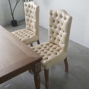 Chaise de salle à manger française moderne de luxe art rétro européen en bois massif pour la maison <span class=keywords><strong>restaurant</strong></span> café - Product Image 2
