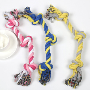 Juguete Masticable para Perros de Cuerda de Algodón con Tres Nudos, Juguete Duradero para la Dentición de Mascotas, Estilo Simple, Origen Zhejiang - Product Image 2