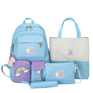 Mochila Escolar de Gran Capacidad para Adolescentes, Venta al por Mayor <span class=keywords><strong>2026</strong></span>, Mochila de Lona Impermeable para Viajes, Juego de 5 Piezas - Product Image 4