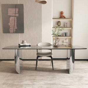 تصميم عصري عالي الجودة ، 12 من أعلى الزجاج المقسى ، حجم كبير لأثاث غرفة الطعام في المنزل - Product Image 4