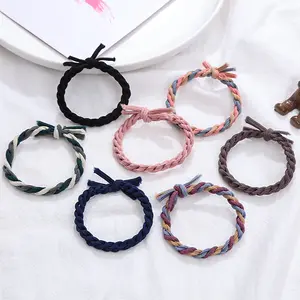 Europe And The United States Knitting Knotted Hair Tie Bracelet Hand Made Color Matching Twist Knot Kids Children's Hair Bands