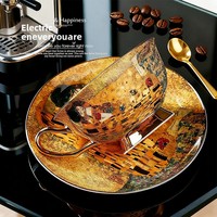 Service à café en porcelaine fine de style européen, motif floral, tasses et soucoupes en céramique pour la maison, élégant et raffiné, coffret cadeau pour le thé de l'après-midi