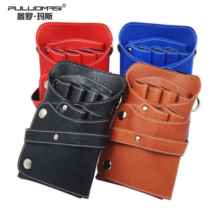 Sac à outils en cuir Puluomasi avec sangle réglable pour ciseaux et tondeuses de coiffure, sac de ceinture - Product Image 1