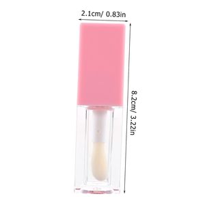 5ml Pink White Black Empty Custom Colored Lip Gloss Tube <b>Container</b> <b>Square</b> Lip Gloss Tubes With Wand - Product Image 3