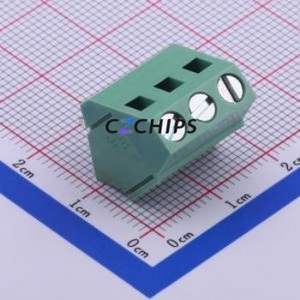 JL103-50003G01 Screw Terminal Block Through hole Component (THT),P=5mm Connector 1x3P 5mm Green Through Hole - Product Image 1