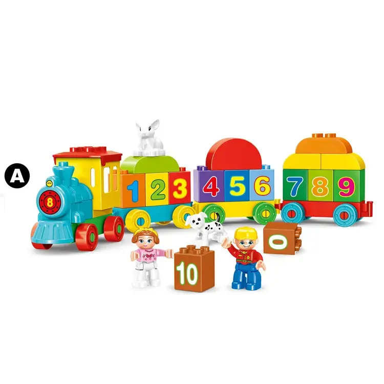私の最初のナンバートレイン-10954の建物のおもちゃを数えることを学びます。2、3、4、5歳の男の子と女の子の幼児を数字とCに紹介します