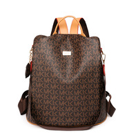Sac à dos en PU imprimé vintage 2026, décontracté, antivol, pour voyage, sac à dos scolaire pour filles, sac à dos de créateur de mode pour femmes