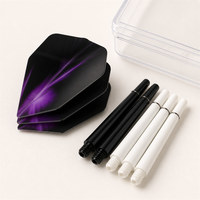 Kit de flights et de tiges de fléchettes avec 5 styles de flights, 4 styles de tiges et anneaux à ressort pour l'entretien des fléchettes, personnalisable OEM