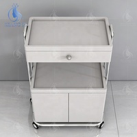Chariot de rangement à 4 roues avec tiroirs pour salon de beauté, coiffure, maquillage et tatouage
