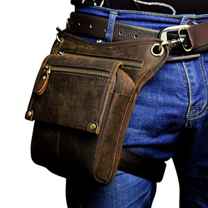 <span class=keywords><strong>Borsa</strong></span> da Cintura in Vera Pelle <span class=keywords><strong>di</strong></span> Cavallo per Uomo, Design Vintage con Tracolla Staccabile, Resistente per Viaggi e Uso Quotidiano - Product Image 1