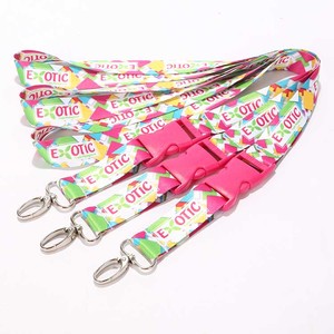 Oem ODM Hot Bán buôn tùy chỉnh <span class=keywords><strong>Polyester</strong></span> Clip màu xanh màu xanh lá cây Keychain dây buộc với logo cho triển lãm thương mại triển lãm - Product Image 4