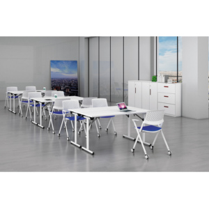 2019 Muebles de oficina modernos modulares Hierro rociado Metal Pata de melamina de madera vieja, Mesa plegable Mesa plegable - Product Image 5