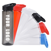 Bouteille d'eau en plastique promotionnelle 700ml Tasse d'eau en paille portable Cadeau publicitaire Bouteille d'eau de sport transparente avec logo personnalisé