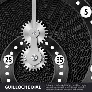 Montre automatique à mouvement Miyota de qualité supérieure, design personnalisé, mécanique, en forme de cœur, avec orbite étoilée et heures errantes, fabriquée en usine, montre homme luxe - Product Image 2