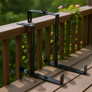 Support de fenêtre en acier réglable pour jardinières, paniers de fleurs suspendus, balustrades (2 ou 4 pièces) - Product Image 2