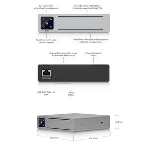 Dispositivo de IA AI-Key, Búsqueda, Reconocimiento Facial/LPR, PoE++, Búsqueda por Lenguaje Natural, Ubiquiti W1309 - Product Image 2