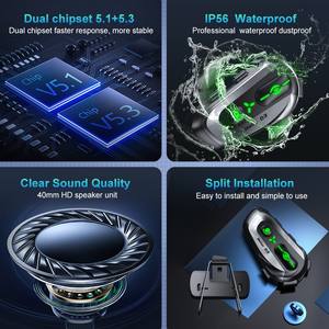 Écouteurs Moto D3 à Double Puce Étanche pour Casque, GPS, Système iOS, Voix IA Hors Ligne pour Casques de Moto - Product Image 3