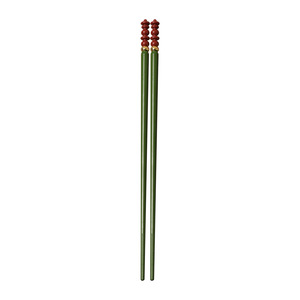 Double Happiness Chopsticks Solid Color Green Red Beads Wedding Gift Set For Chinese New Year Festival Gifts - Product Image 1