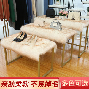 Tapis rectangulaire en fausse fourrure, antidérapant, lavable en machine, style moderne, pour présentoir de magasin de vêtements - Product Image 5