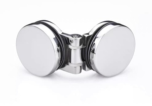 Bisagra de puerta de vidrio de 180 grados de forma redonda Bisagra de pivote de vidrio redondo para puerta de baño Bisagra de puerta de vidrio de cuarto de Ducha - Product Image 2