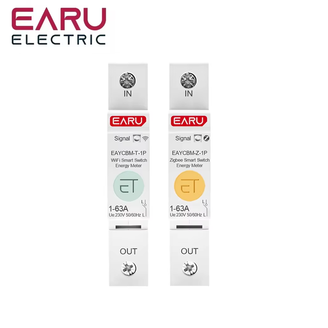 Tuya Wifi Zigbee Smart Energy Power Consumption kWh Meter Circuit Breaker Time Relay Switch Leakage Voltage Protection EAYCBM-1P