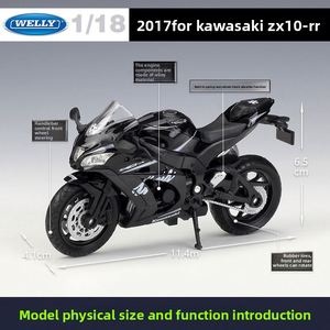 WELLY 1:18 2017 ZX-10RR Modèle de moto miniature en métal avec suspension à ressorts, jouet de collection - Product Image 2
